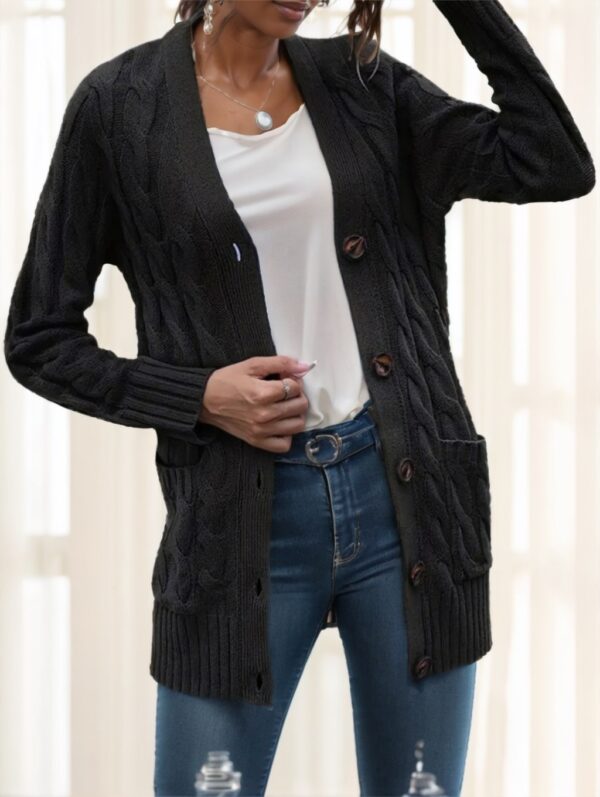 Women'S Vintage-Inspired Loose-Fit Cardigan With Double Buttons - Image 6