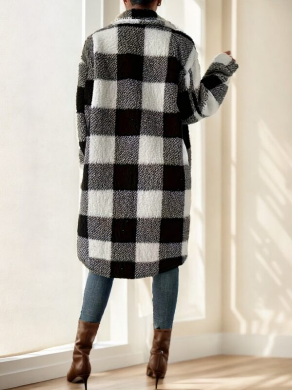 Ladies' Long-sleeved Checkered Coat - Image 4