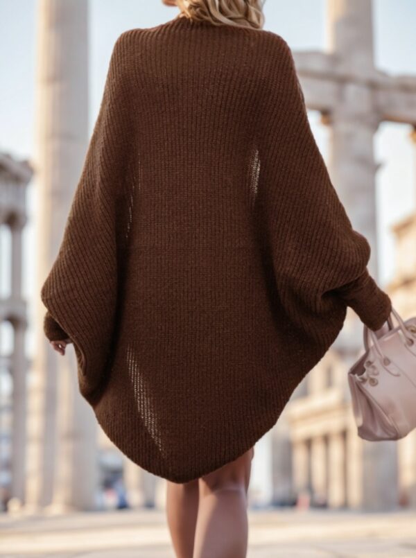 Women's Solid Color Bat Sleeve Loose Casual Cardigan - Image 6