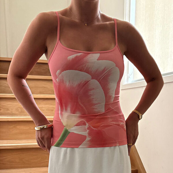 European And American Contrast Color Vest Sexy Print Camisole Women's Top - Image 3