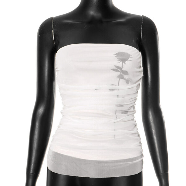 European And American Contrast Color Sleeveless Sexy Tube Top Printed Top For Women - Image 6