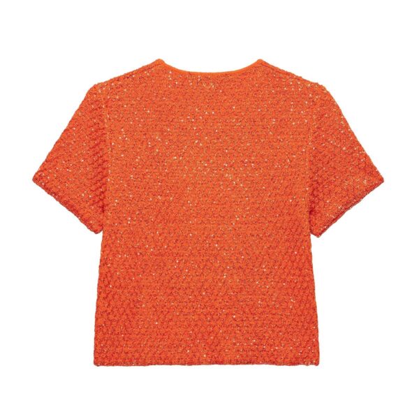 Versatile Casual Fashion Loose Beads Decoration Knitted Top - Image 2