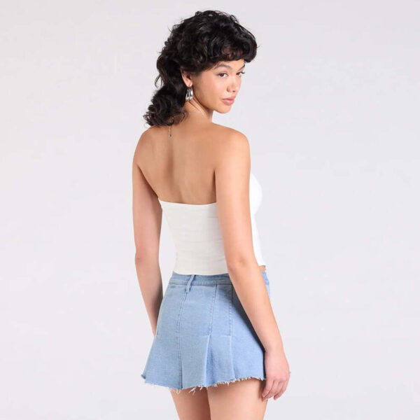 European And American Solid Color Bow Hollow Sexy Tube Top - Image 4