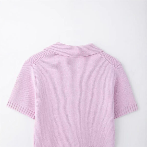 Fashion Bowknot Decorative Knitted Top - Image 4