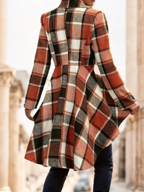 Women's Plaid Pattern Button Front Jacket - Image 3