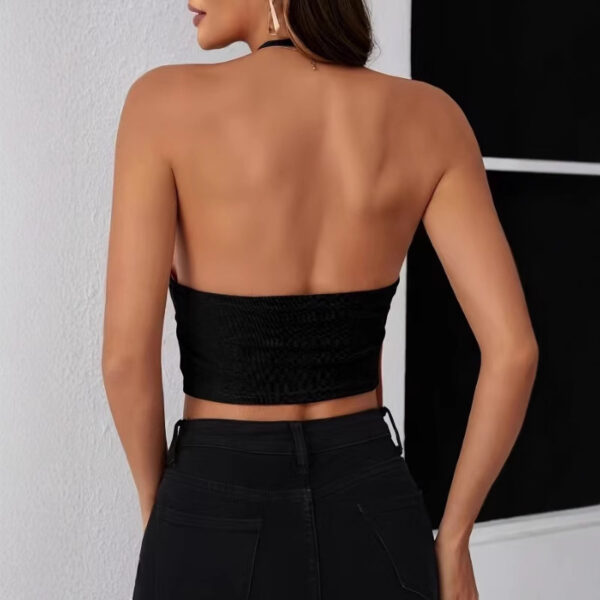 Women's Camisole Solid Color Fashion Low Collar - Image 3