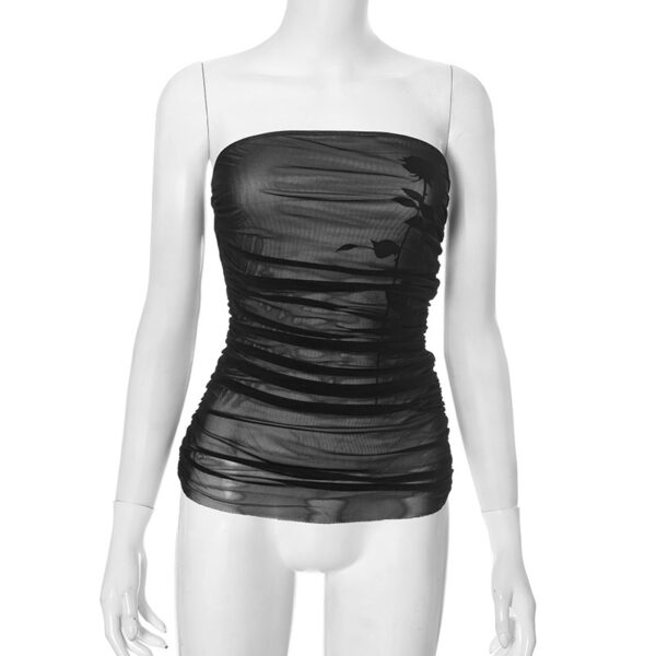 European And American Contrast Color Sleeveless Sexy Tube Top Printed Top For Women - Image 7