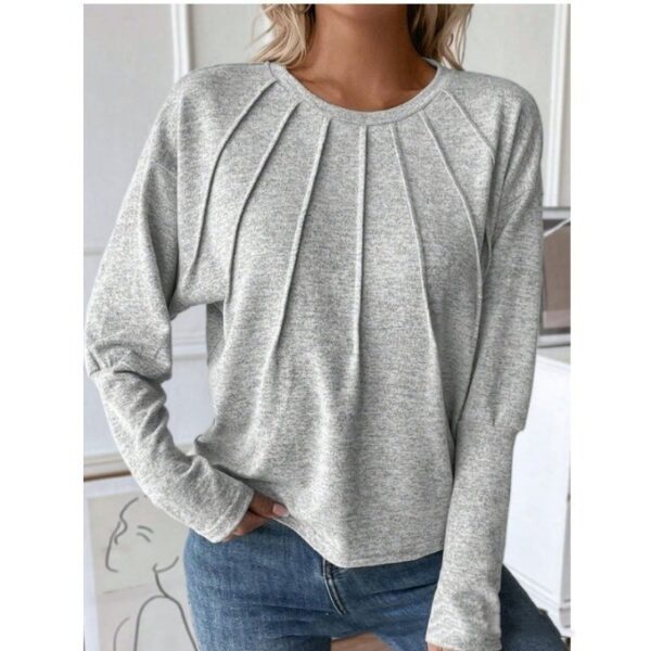 Spring And Autumn Long Sleeve Solid Color Loose Sweater - Image 3