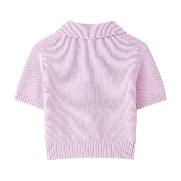 Fashion Bowknot Decorative Knitted Top - Image 2