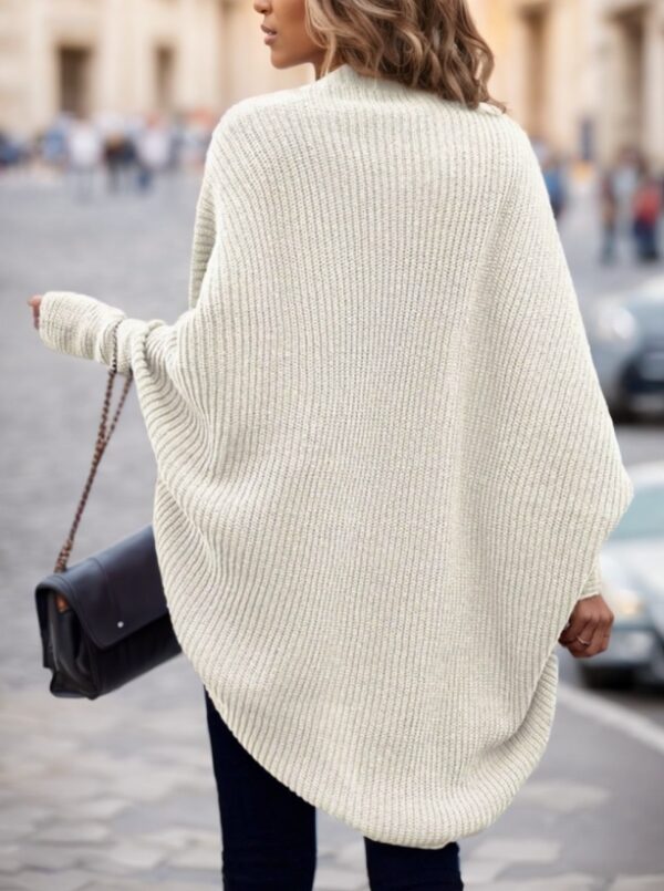 Women's Solid Color Bat Sleeve Loose Casual Cardigan - Image 5