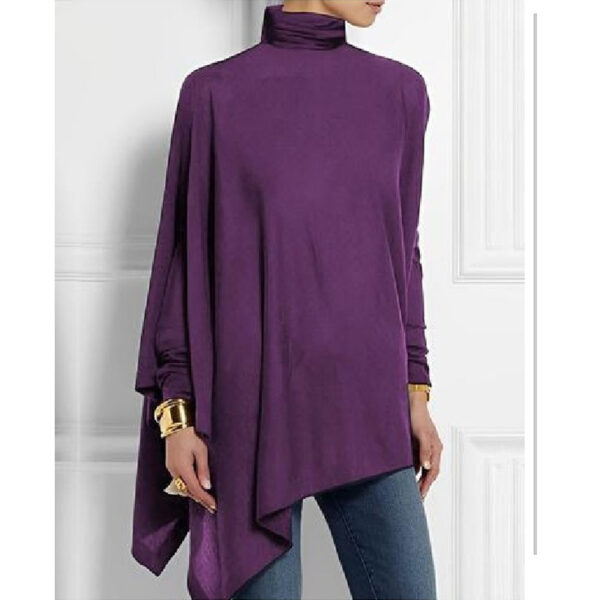 Women's Long Sleeve Turtleneck Irregular T-shirt 3d Printing - Image 2