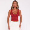 European And American Solid Color And V-neck Pleated Sexy Vest Top For Women - Image 4