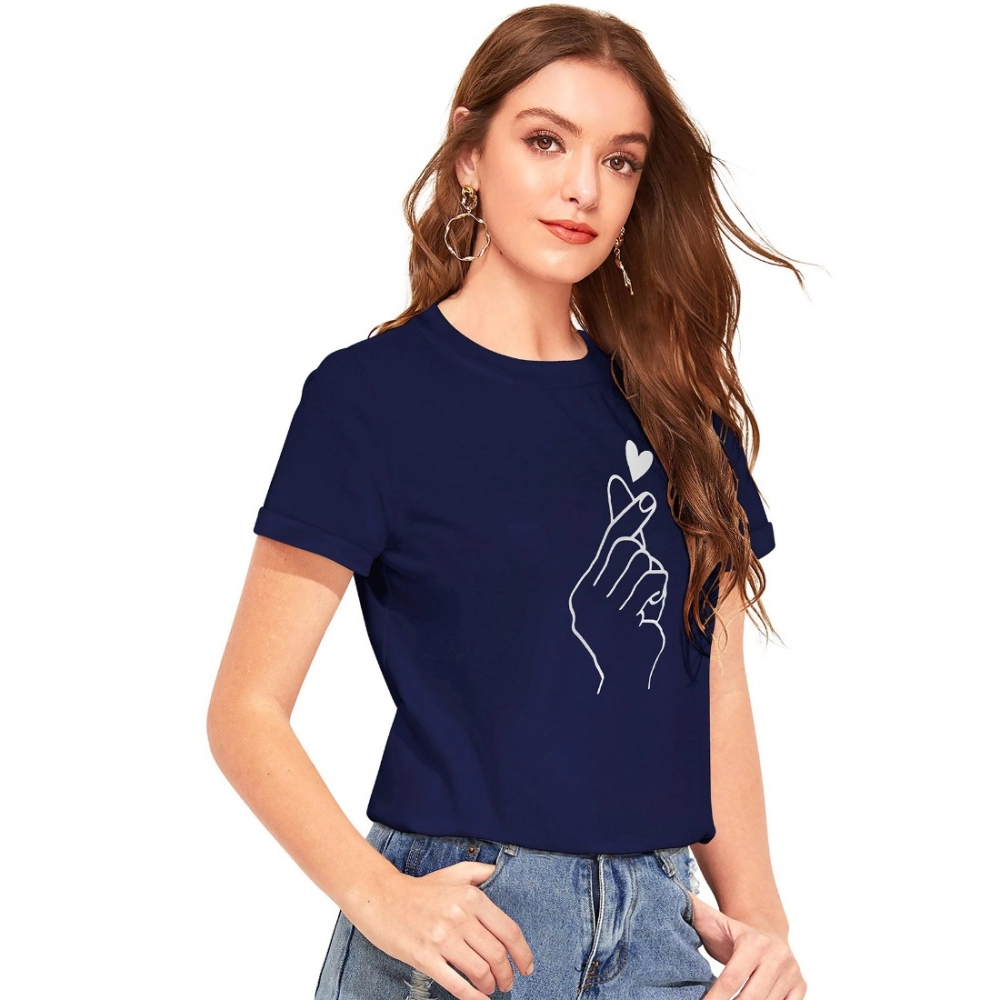 Generic Women's Cotton Western Wear T-Shirt (Blue) - Image 3