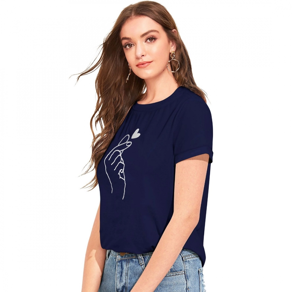 Generic Women's Cotton Western Wear T-Shirt (Blue) - Image 4