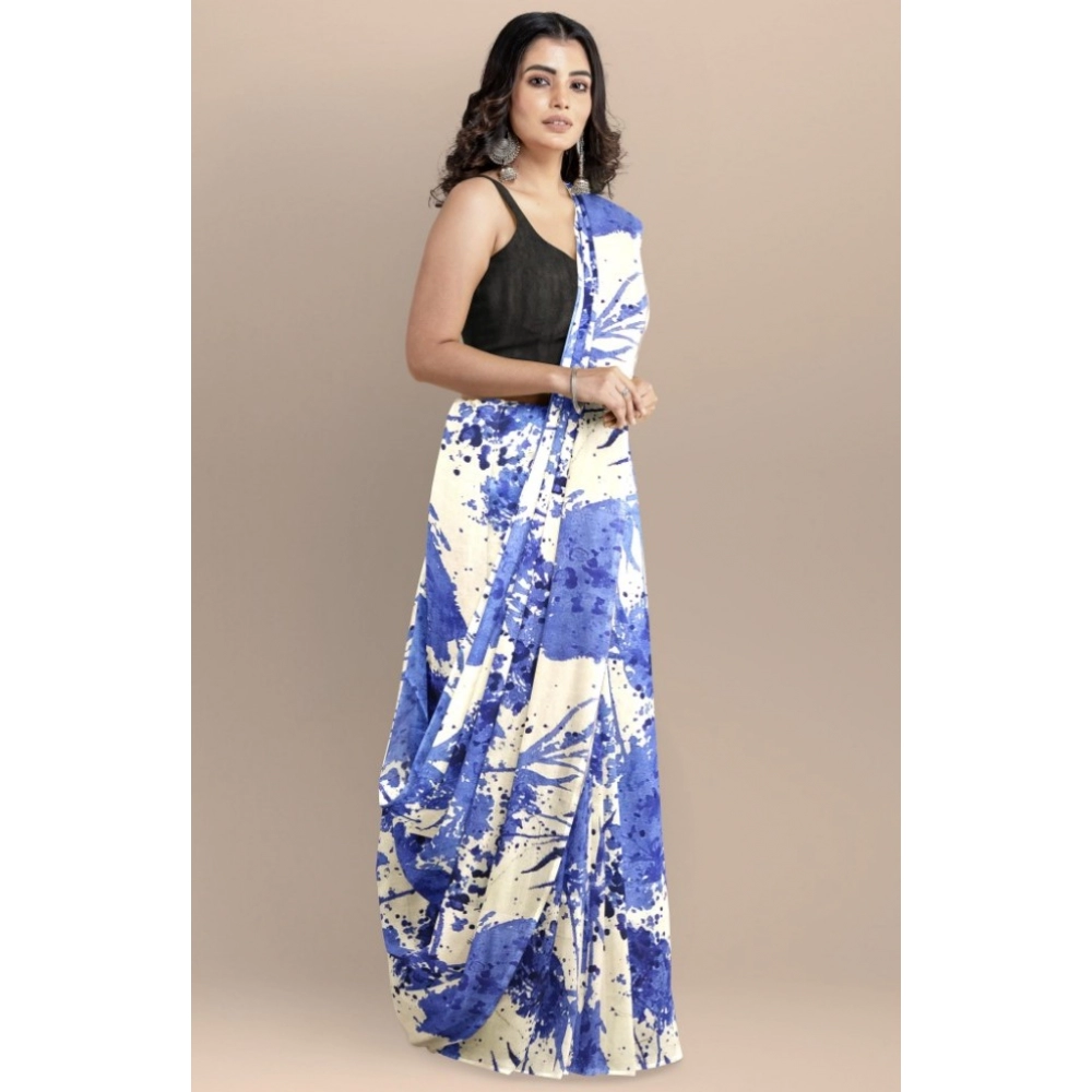 Generic Women's Joya Silk Saree with Blouse (Blue, 5-6 Mtrs) - Image 3