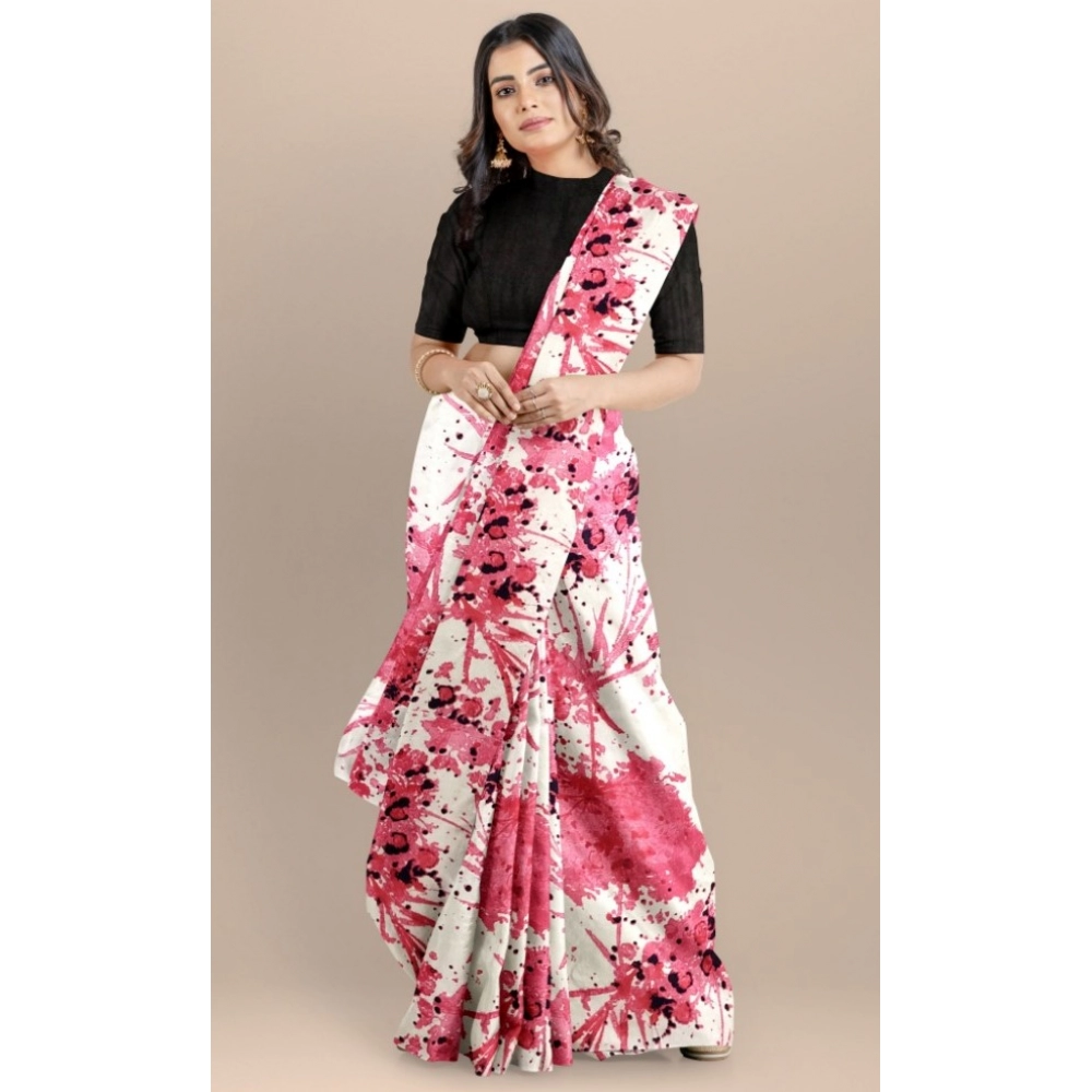 Generic Women's Joya Silk Saree with Blouse (Pink, 5-6 Mtrs) - Image 4