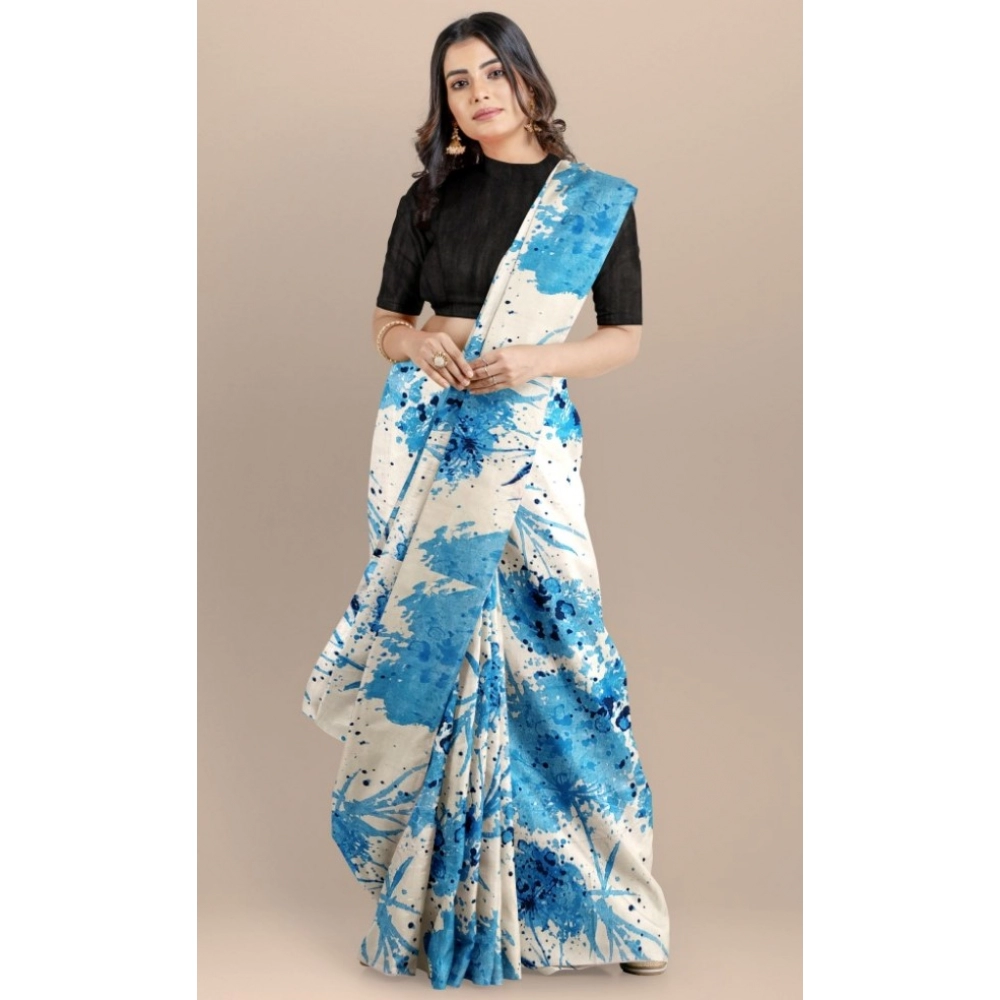 Generic Women's Joya Silk Saree with Blouse (Sky, 5-6 Mtrs) - Image 4