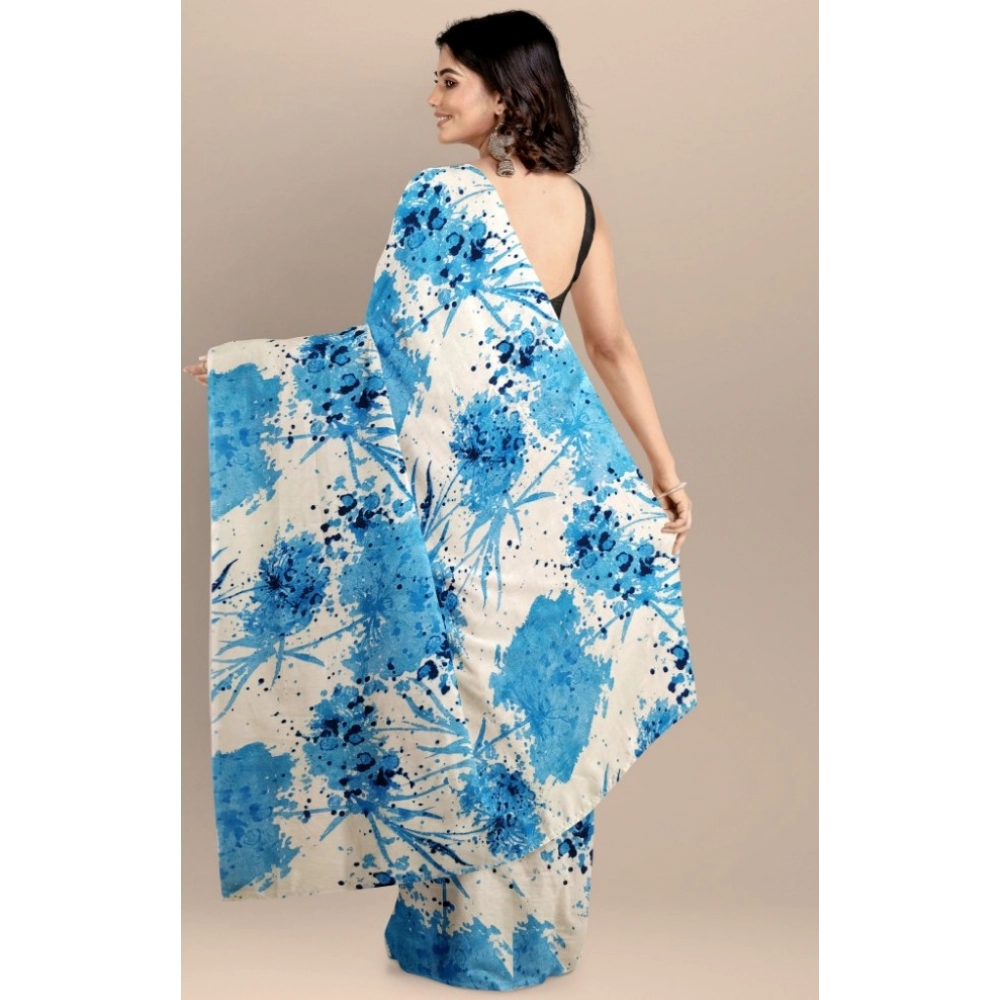 Generic Women's Joya Silk Saree with Blouse (Sky, 5-6 Mtrs) - Image 2