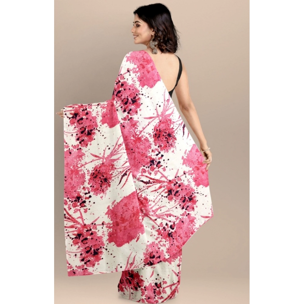 Generic Women's Joya Silk Saree with Blouse (Pink, 5-6 Mtrs) - Image 2