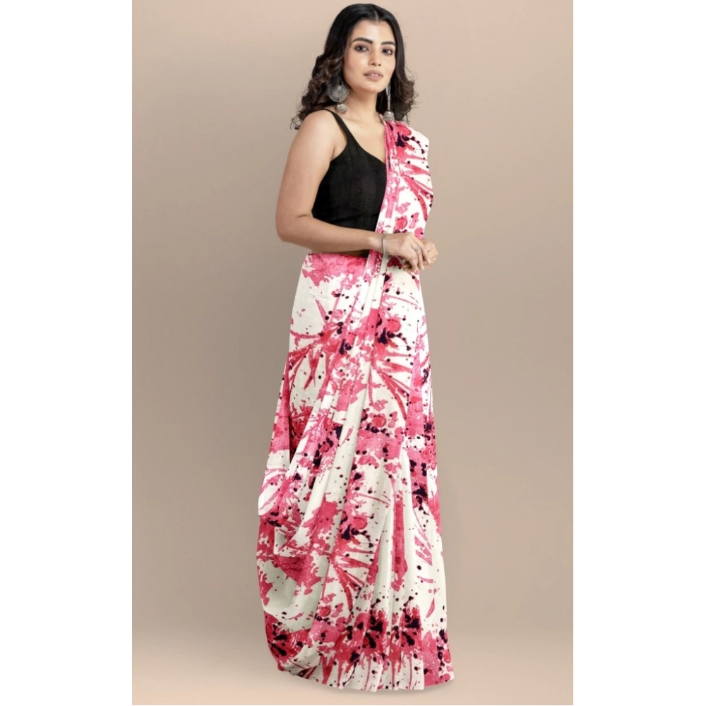 Generic Women's Joya Silk Saree with Blouse (Pink, 5-6 Mtrs) - Image 3