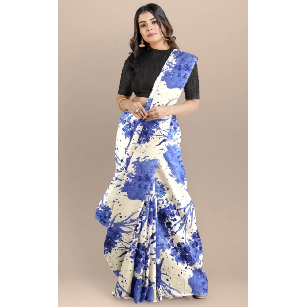 Generic Women's Joya Silk Saree with Blouse (Blue, 5-6 Mtrs) - Image 4