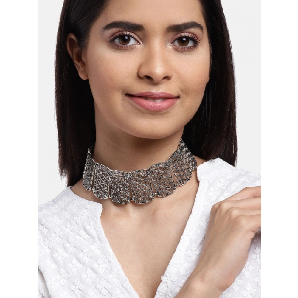 Generic Women's Rose Gold Plated Alloy Choker (Silver) - Image 3