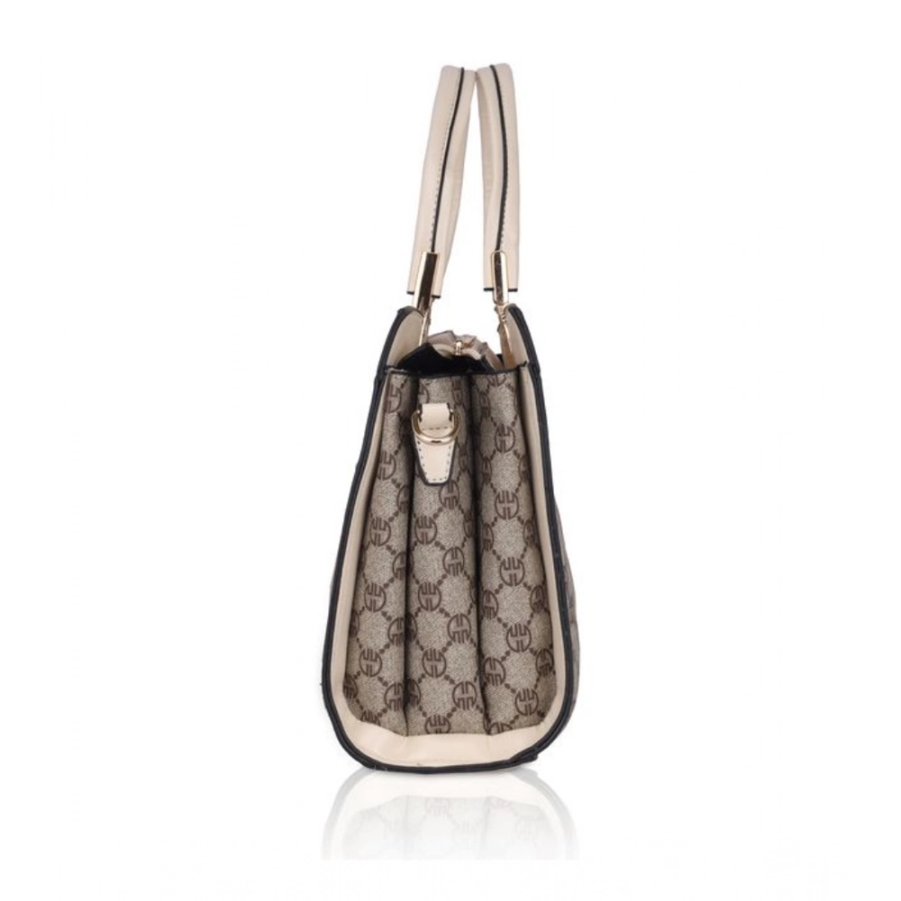 Generic Women's Faux Leather Printed Handbag (Beige) - Image 5