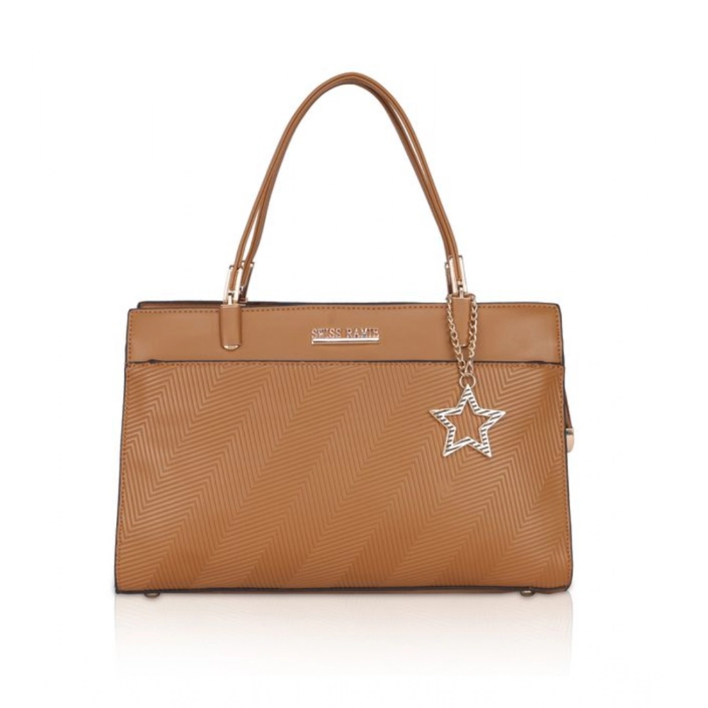 Generic Women's Faux Leather Textured Adjustable Long Belt Handbag (Brown)