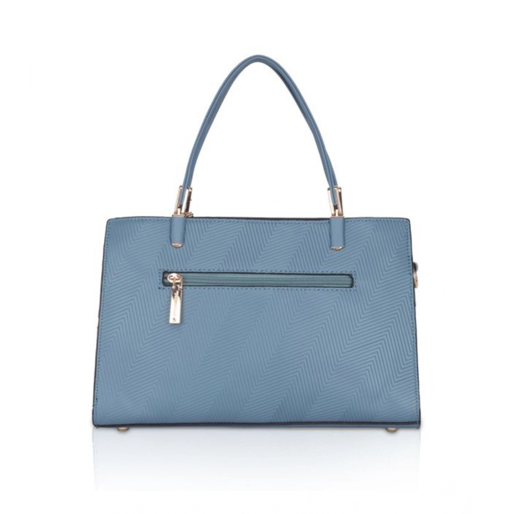 Generic Women's Faux Leather Textured Adjustable Long Belt Handbag (Blue) - Image 4