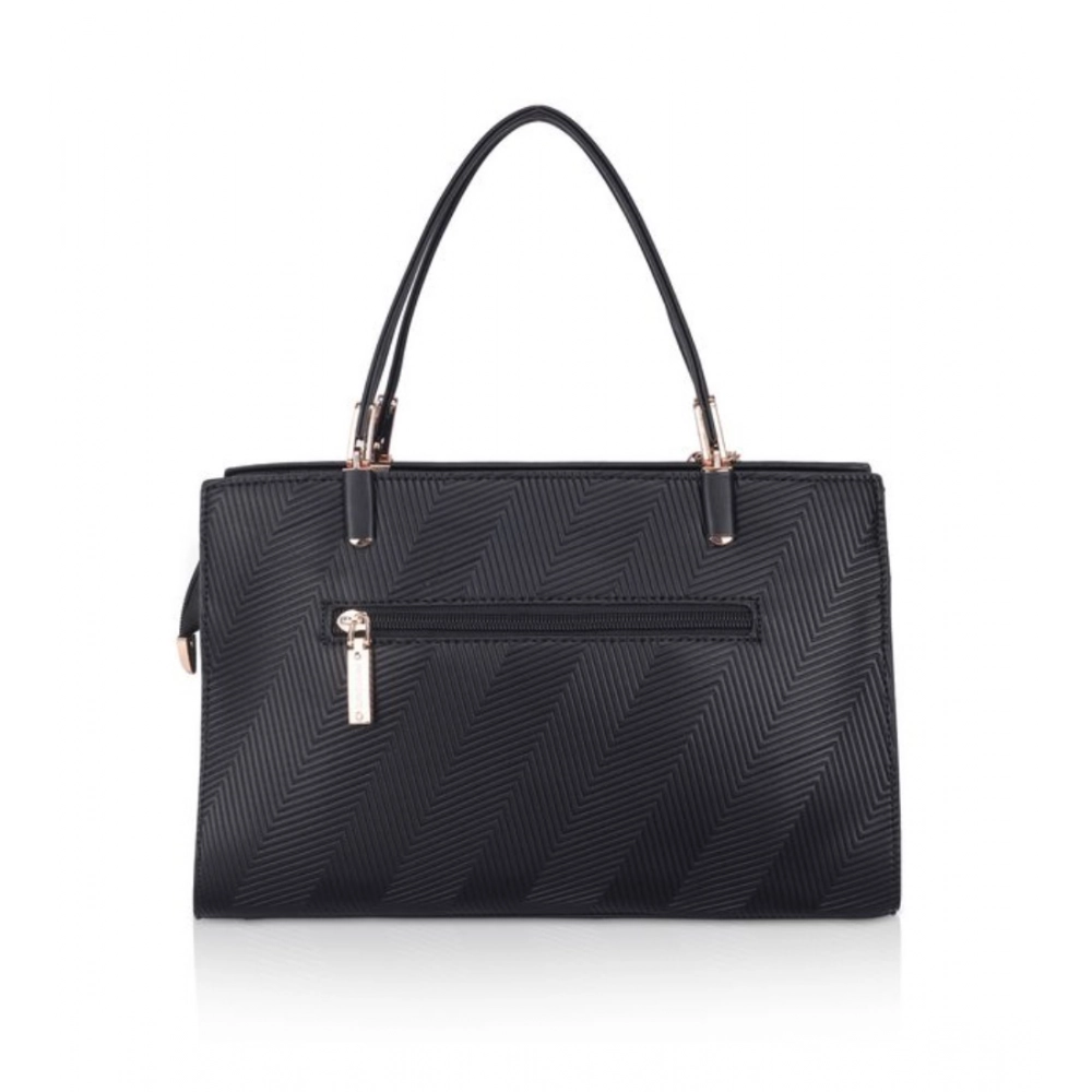 Generic Women's Faux Leather Textured Adjustable Long Belt Handbag (Black) - Image 5