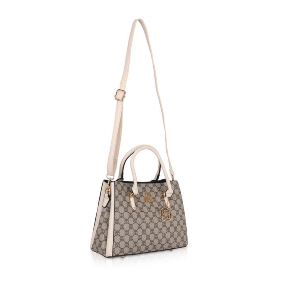 Generic Women's Faux Leather Printed Handbag (Beige) - Image 3