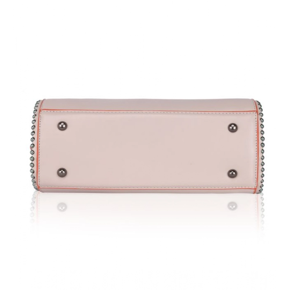 Generic Women's Faux Leather Metal Beads Handbag (Khaki) - Image 3