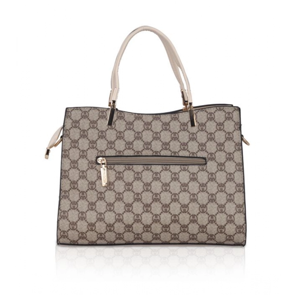 Generic Women's Faux Leather Printed Handbag (Beige) - Image 4