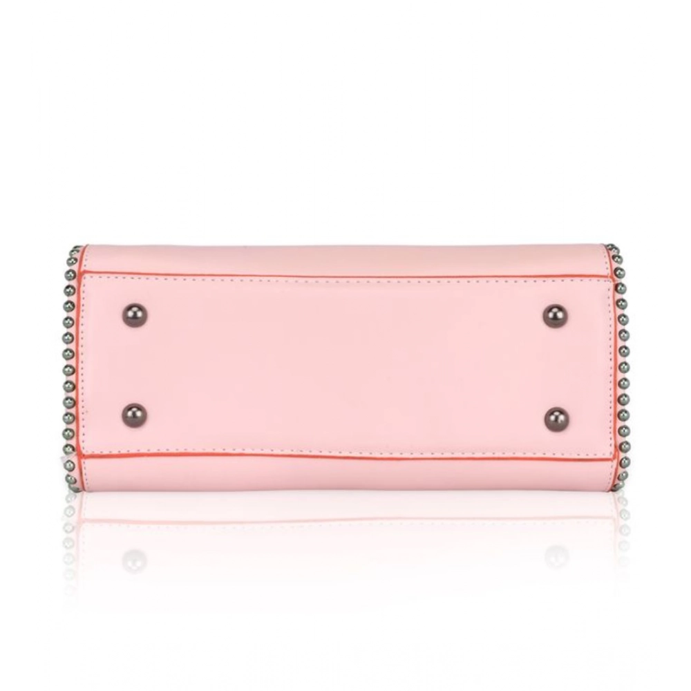Generic Women's Faux Leather Metal Beads Handbag (Pink) - Image 2