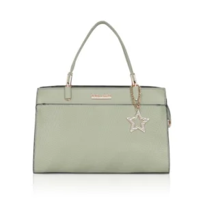 Generic Women's Faux Leather Textured Adjustable Long Belt Handbag (Green)