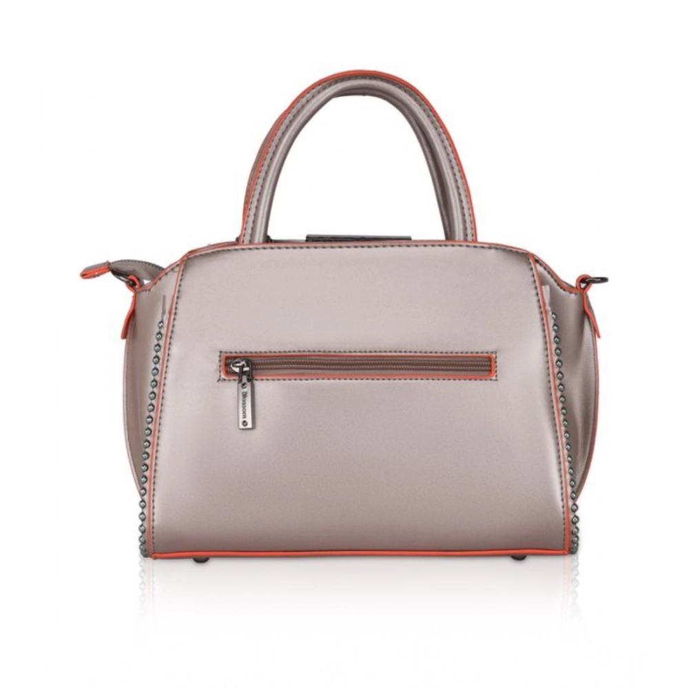 Generic Women's Faux Leather Metal Beads Handbag (Bronze) - Image 4