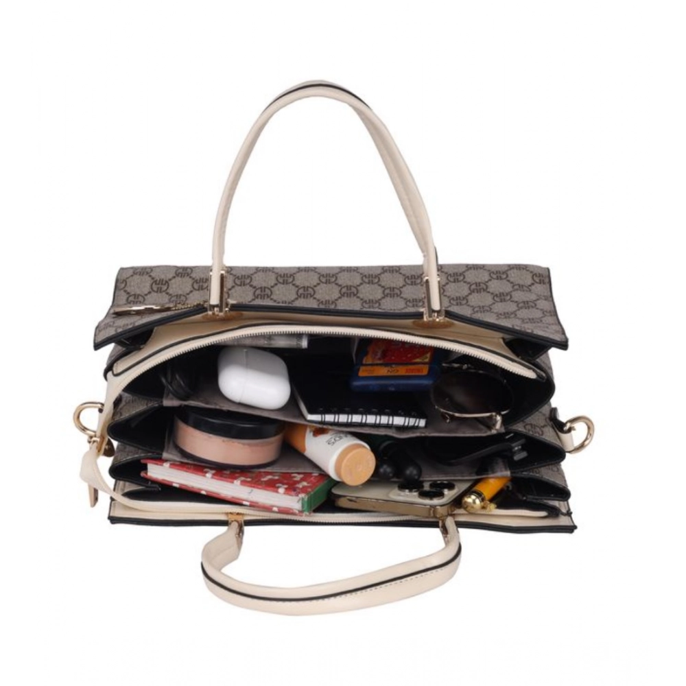 Generic Women's Faux Leather Printed Handbag (Beige) - Image 2