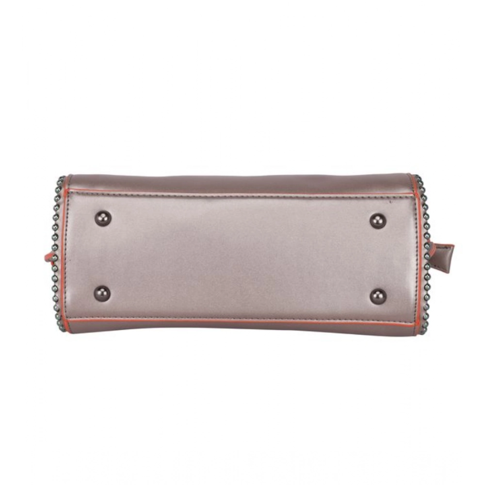 Generic Women's Faux Leather Metal Beads Handbag (Bronze) - Image 3