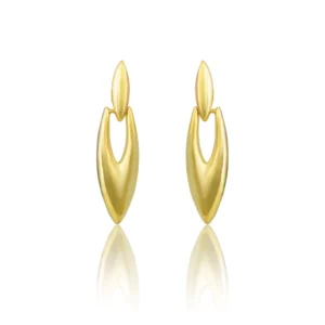 Generic Women's brassNew Gold Tone Polish Mini Office Earrings (Gold Plated)