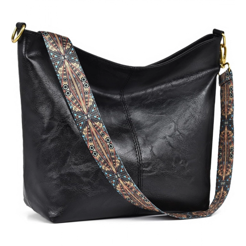 Generic Women's PU Leather Zipper Handbag (Black) - Image 4