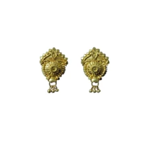 Generic Women's Pack of_2 Brass Gold-Plated Earrings (Gold)