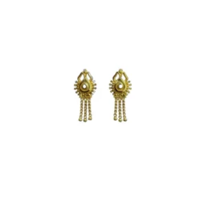 Generic Women's Pack of_2 Brass Gold-Plated Earrings (Gold)