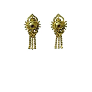 Generic Women's Pack of_2 Brass Gold-Plated Earrings (Gold)