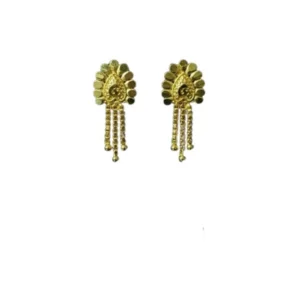 Generic Women's Pack of_2 Brass Gold-Plated Earrings (Gold)