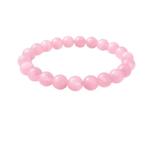 Generic Natural Crystal 8mm Rose Quartz Bracelet  (Light Pink)