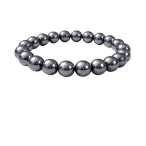 Generic Natural Crystal 8mm Hematite Bracelet (Grey)