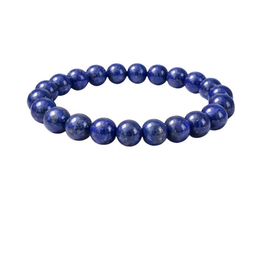 Generic Natural Crystal 8mm Lapis Lazuli Bracelet (Dark Purple)