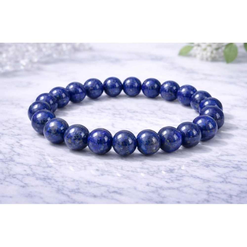 Generic Natural Crystal 8mm Lapis Lazuli Bracelet (Dark Purple) - Image 2