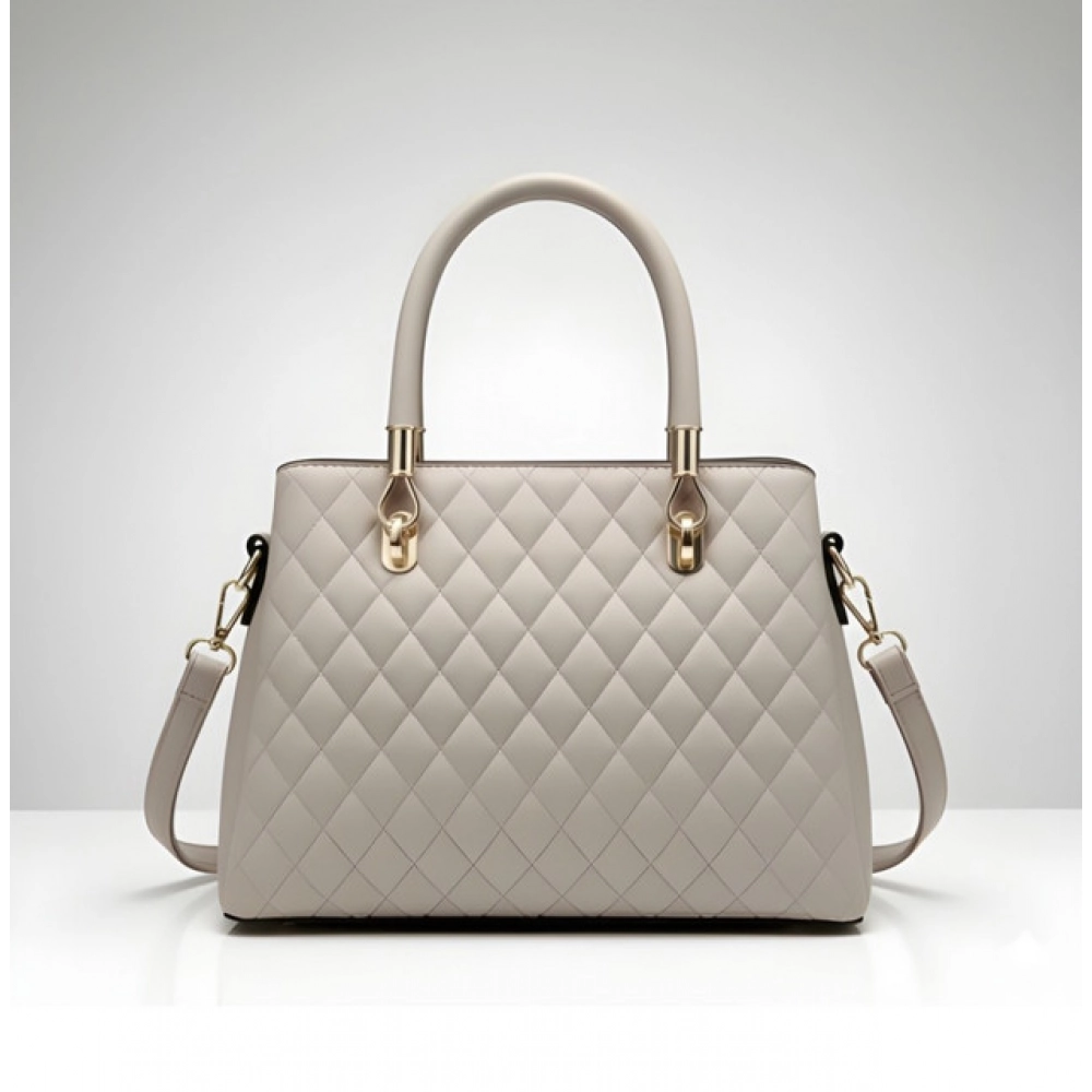 Generic Women's PU Leather Solid Shoulder Zipper Handbag (Grey) - Image 4