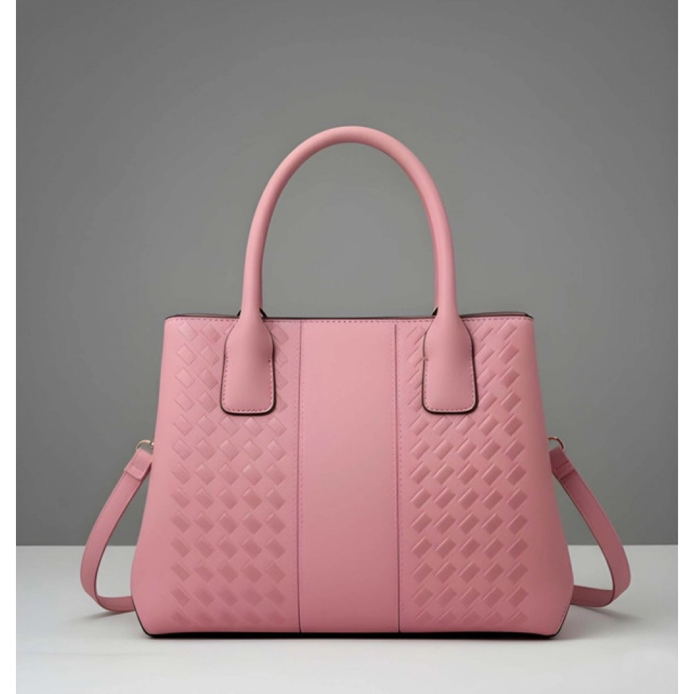 Generic Women's PU Leather Solid Shoulder Zipper Handbag (Pink) - Image 5